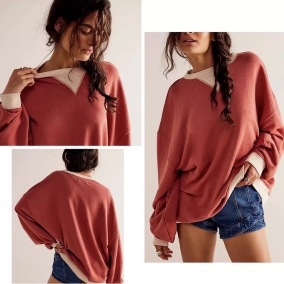 NWOT Free People We The Free | Classic Crew Colorblock Sweatshirt | Small - Picture 16 of 16